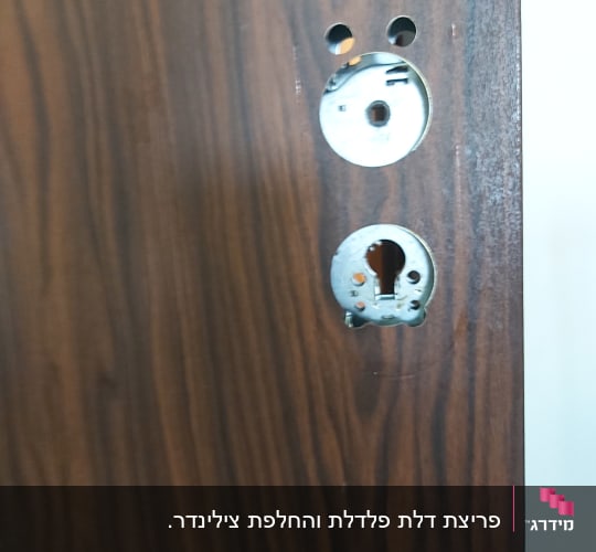 חורים לדלת עבור מנעול וידית